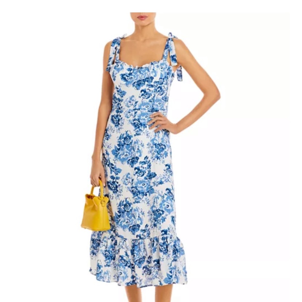 Aqua Toile de Jouy Sleveless Dress